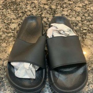 Restocked:Soccer SlipOn Sport Slides Sandals Flip Flop Slippers black and blue